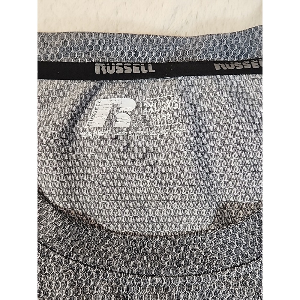 Russell Athletic Arkansas Razorbacks Mens 2XL Grey Textured Performance T-Shirt - Picture 3 of 6